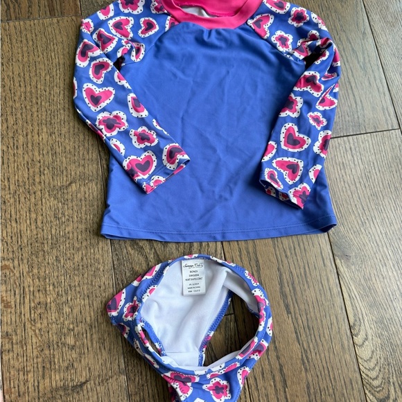 Sovereign Code Kids Rashguard Set - Blue and Pink Floral 18-24 months baby swim - Picture 4 of 8